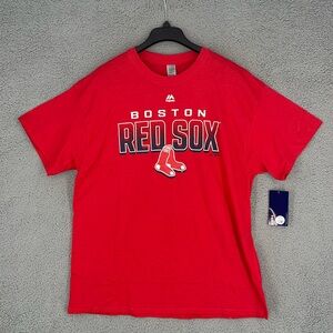 Boston Red Sox crew neck short sleeve T-Shirt men’s XL stretch Majestic MLB